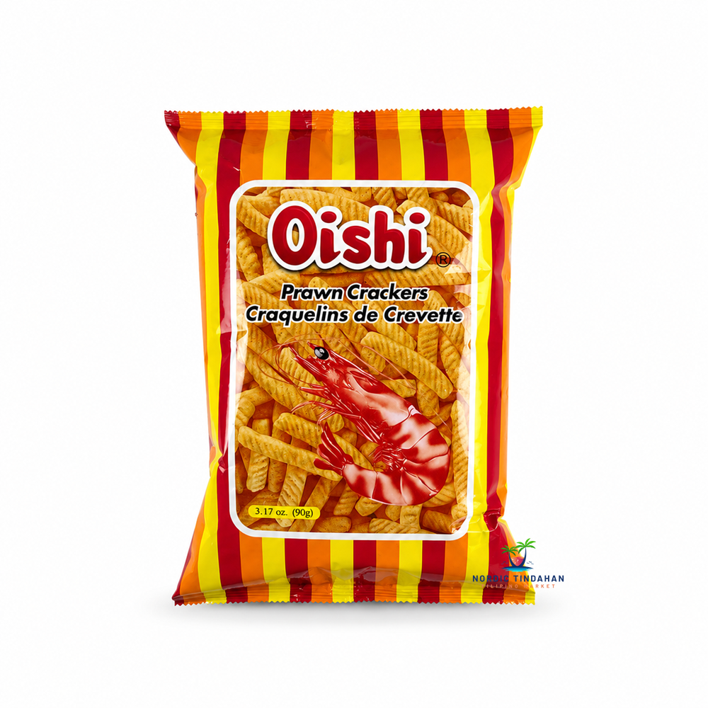 Enjoy the light and crispy crunch of Oishi Prawn Crackers 90g. These classic shrimp-flavored crackers are made with real prawn flavor for a savory, satisfying snack that's perfect for sharing, dipping, or enjoying straight from the bag. A popular Asian snack with a deliciously crisp texture and rich seafood taste.