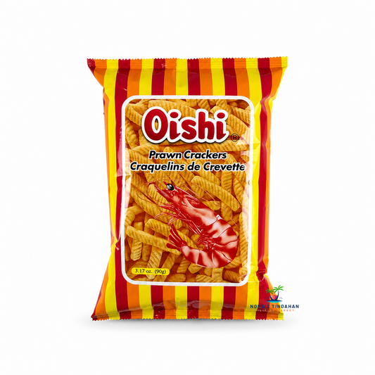 Enjoy the light and crispy crunch of Oishi Prawn Crackers 90g. These classic shrimp-flavored crackers are made with real prawn flavor for a savory, satisfying snack that's perfect for sharing, dipping, or enjoying straight from the bag. A popular Asian snack with a deliciously crisp texture and rich seafood taste.