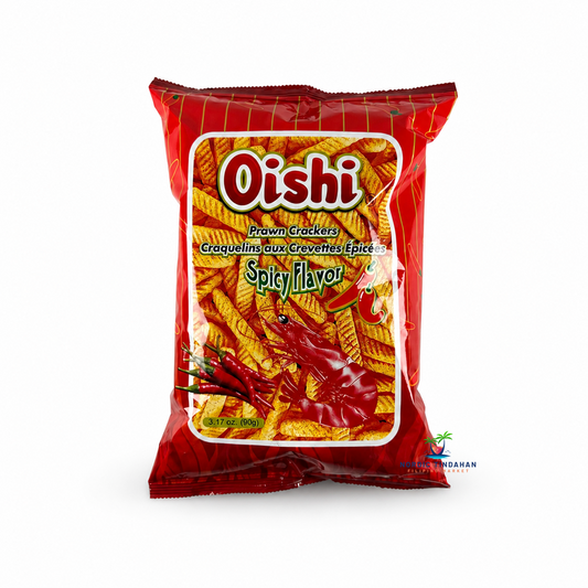 Oishi Prawn Crackers Spicy Flavor are crispy shrimp crackers with a bold savory shrimp taste and a satisfying spicy kick. A popular Filipino snack, perfect for enjoying on its own, sharing with friends, or serving alongside your favorite drinks and meals.