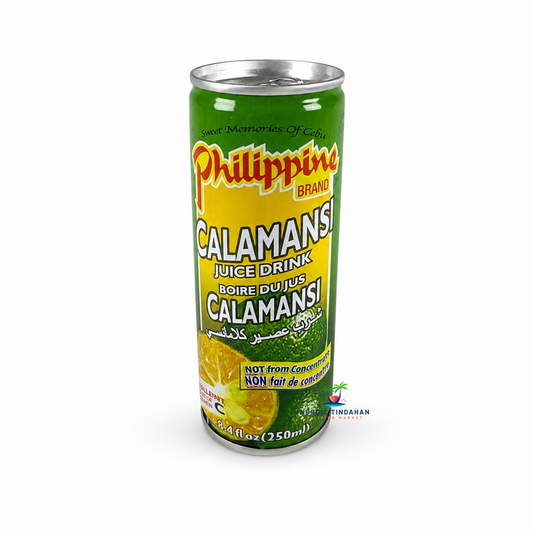 Enjoy the refreshing taste of Philippine Brand Calamansi Juice Drink 250ml. Made with real calamansi juice and not from concentrate, this sweet and tangy Filipino citrus drink is perfect served chilled on its own or with meals for a refreshing tropical experience.