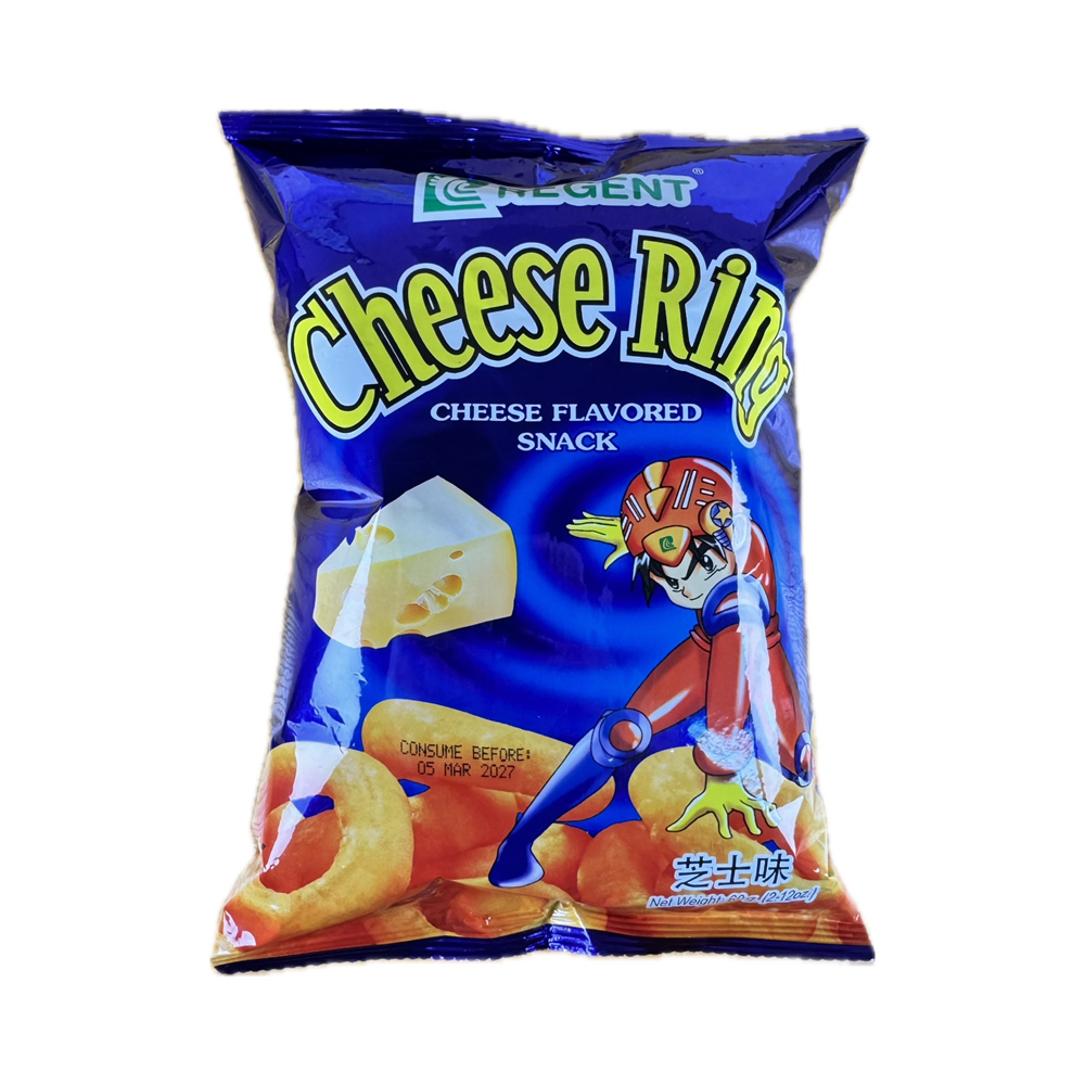 Regent Cheese Ring Natural Color 60g – crunchy cheese-flavored snack rings