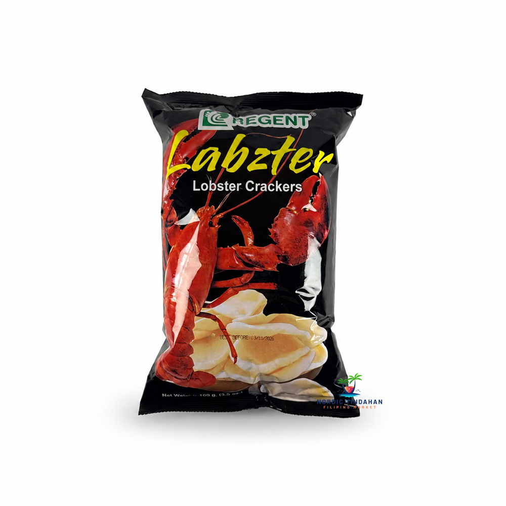 Enjoy the light and crispy crunch of Regent Labzter Lobster Crackers 100g. These classic seafood-flavored crackers offer a savory lobster taste and airy texture, making them a delicious snack for sharing, parties, or enjoying anytime.