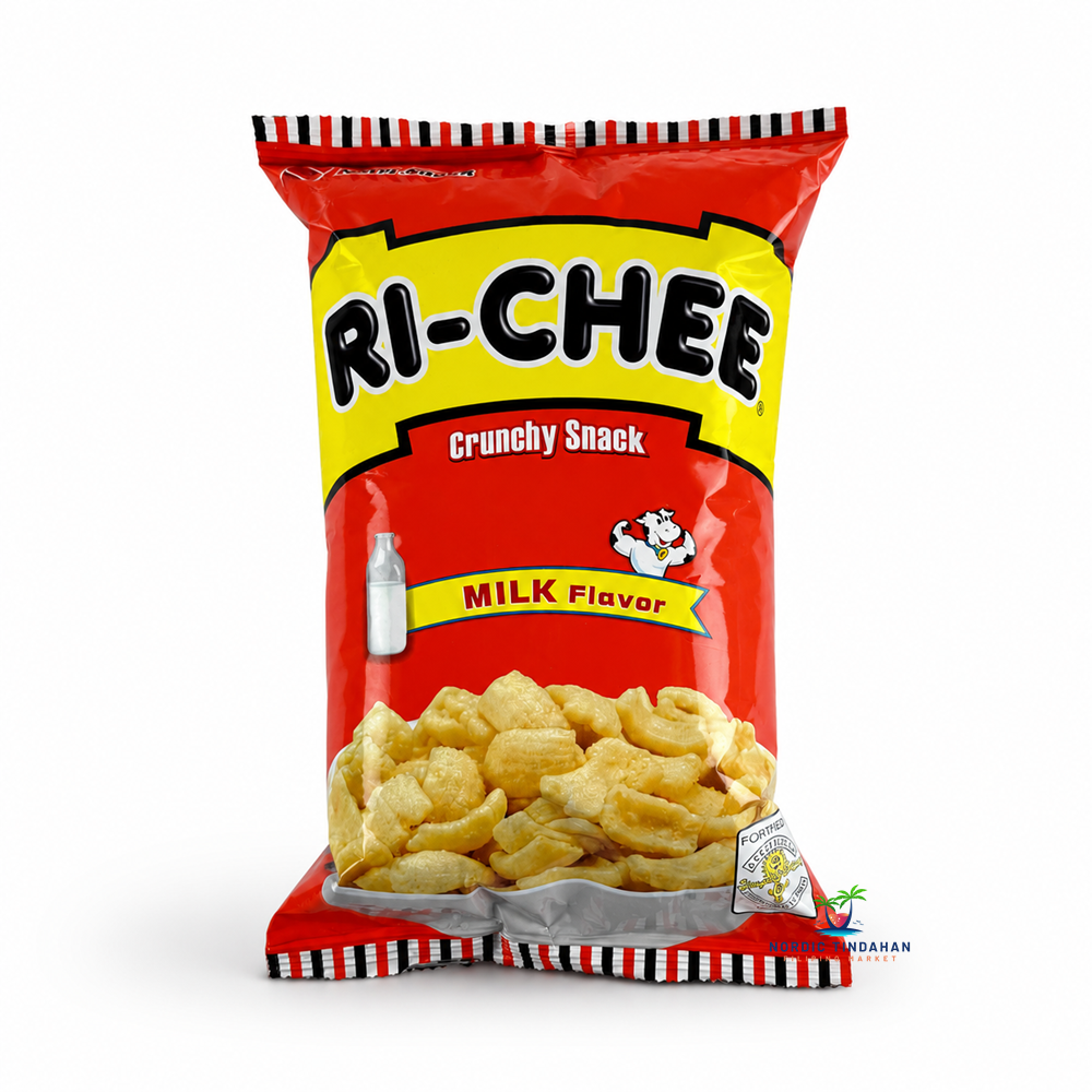Enjoy the light and crispy taste of Ri-Chee Crunchy Snack Milk Flavor. A popular Filipino corn snack with a delicious sweet milk flavor, perfect for sharing, lunchboxes, movie nights, and everyday snacking.