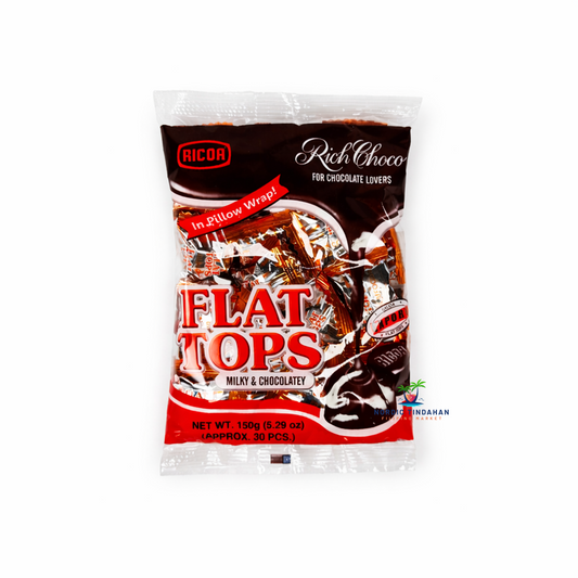 Ricoa Flat Tops Chocolate Candy – iconic Filipino chocolate treats from the Pinoy market, a classic Filipino snack loved by all ages.
