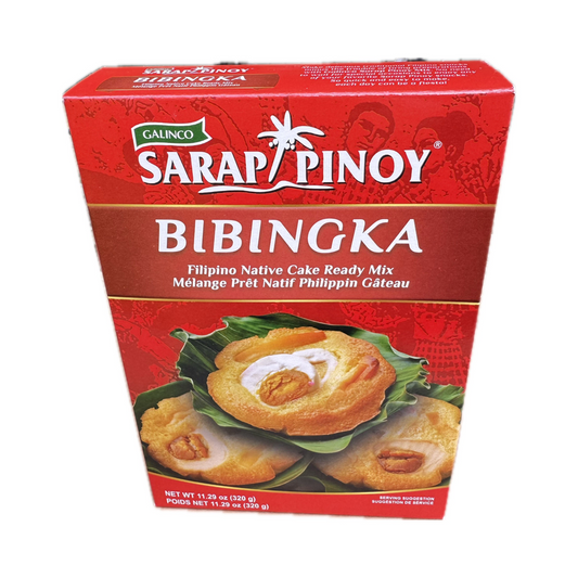 Sarap Pinoy Bibingka 320g - traditional Filipino rice cake with a soft, fluffy texture, ideal for snacks and celebrations.