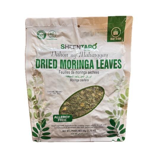 Sheentaro Dried Moringa Leaves 50g pack of healthy dried moringa leaves.