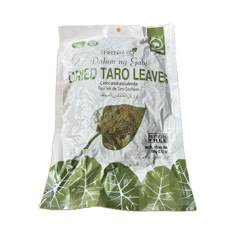 SheenTaro Dried Taro Leaves 100g - dried taro leaves for soups, stews, and traditional Filipino dishes.