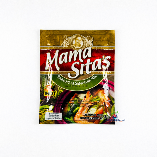 Sinigang sa Sampalok Tamarind Soup Mix Hot 50g – instant tamarind soup base with a spicy kick, ideal for sour and savory Filipino soups.