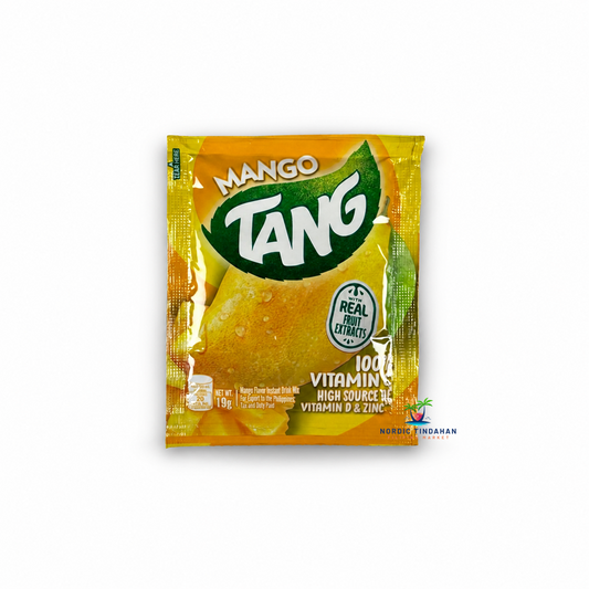 Tang Mango Flavor Instant Drink Mix is a refreshing powdered mango drink with real fruit extracts. This 19g sachet is an easy way to prepare a sweet and fruity mango beverage at home.